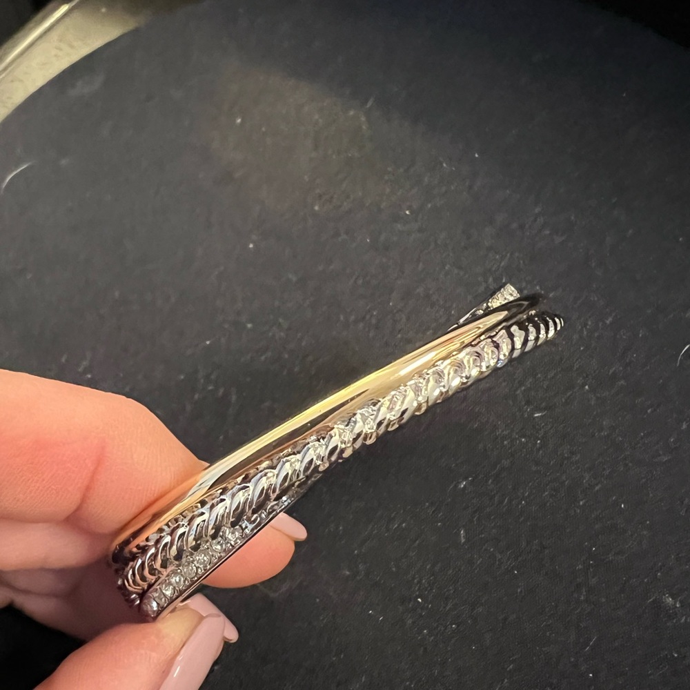 WHBM Mixed metal and rhinestone bangle - Picture 3 of 3